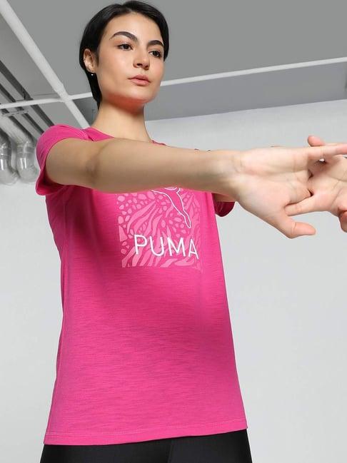 puma pink printed sports t-shirt