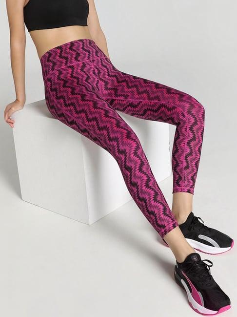 puma pink printed sports tights