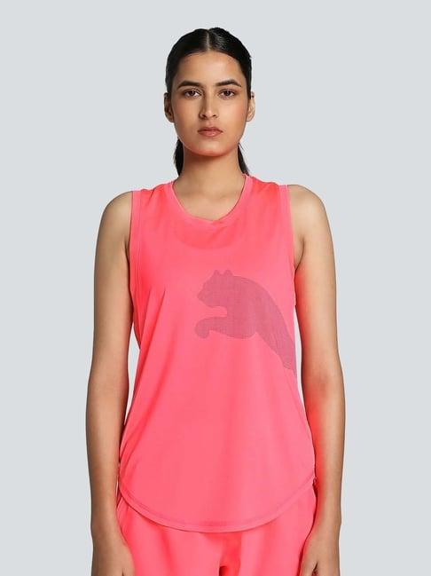 puma pink printed tank top