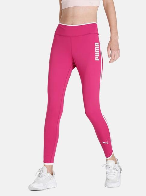 puma pink regular fit tights