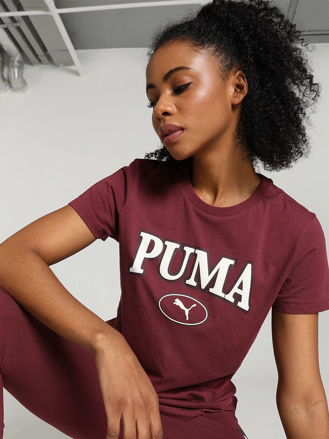 puma puma squad graphic printed cotton t-shirt