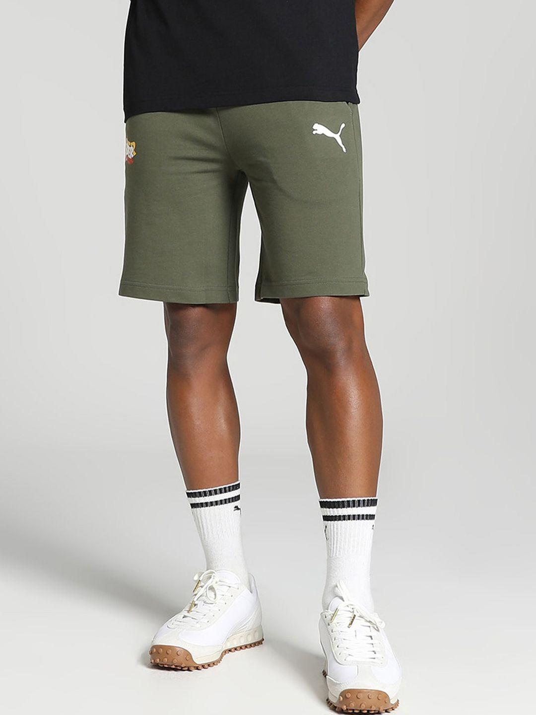 puma pumax1der men graphic regular-fit cotton sports shorts