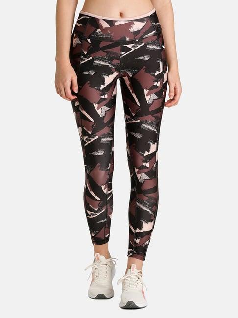 puma purple & black camouflage tights