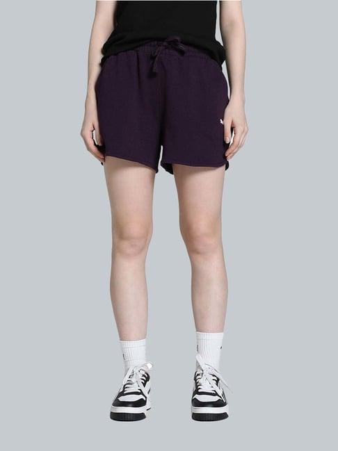 puma purple cotton sports shorts