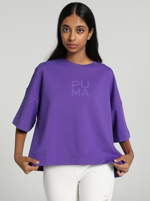 puma purple cotton sports t-shirt