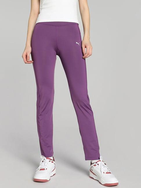 puma purple mid rise sports track pants