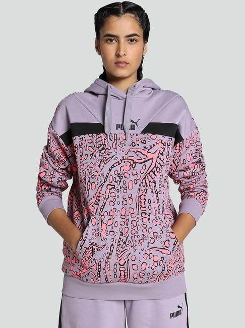 puma purple printed sports sweatshirt