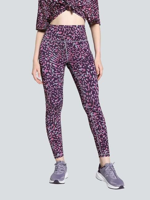 puma purple printed tights