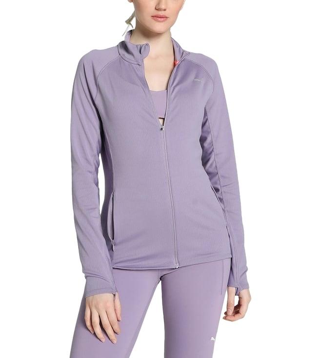 puma purple run for her ribbed slim fit running jacket