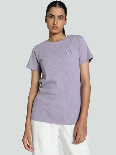 puma purple striped sports t-shirt