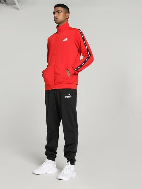 puma red & black regular fit tracksuit