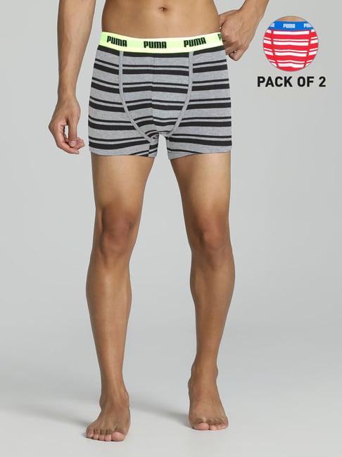 puma red & grey striped trunks - pack of 2