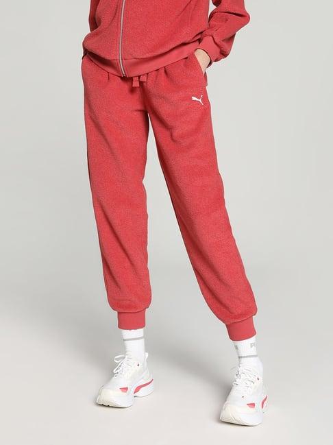 puma red high rise track pants