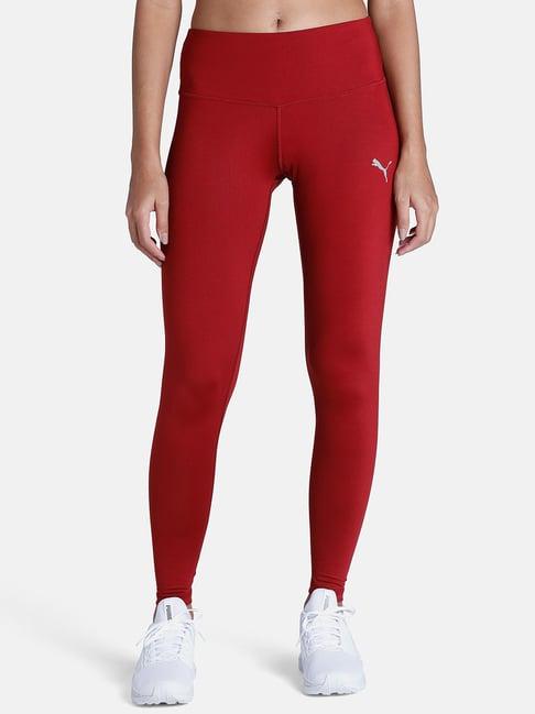puma red logo print tights