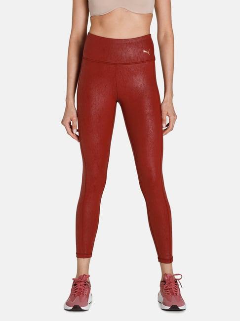 puma red polyester tights