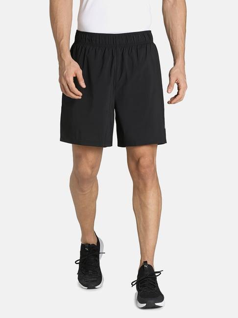 puma run black regular fit shorts