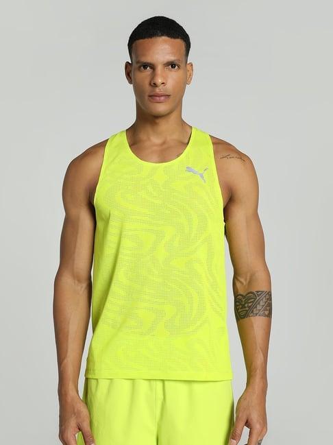 puma run ultraspun lime pow regular fit tank tee