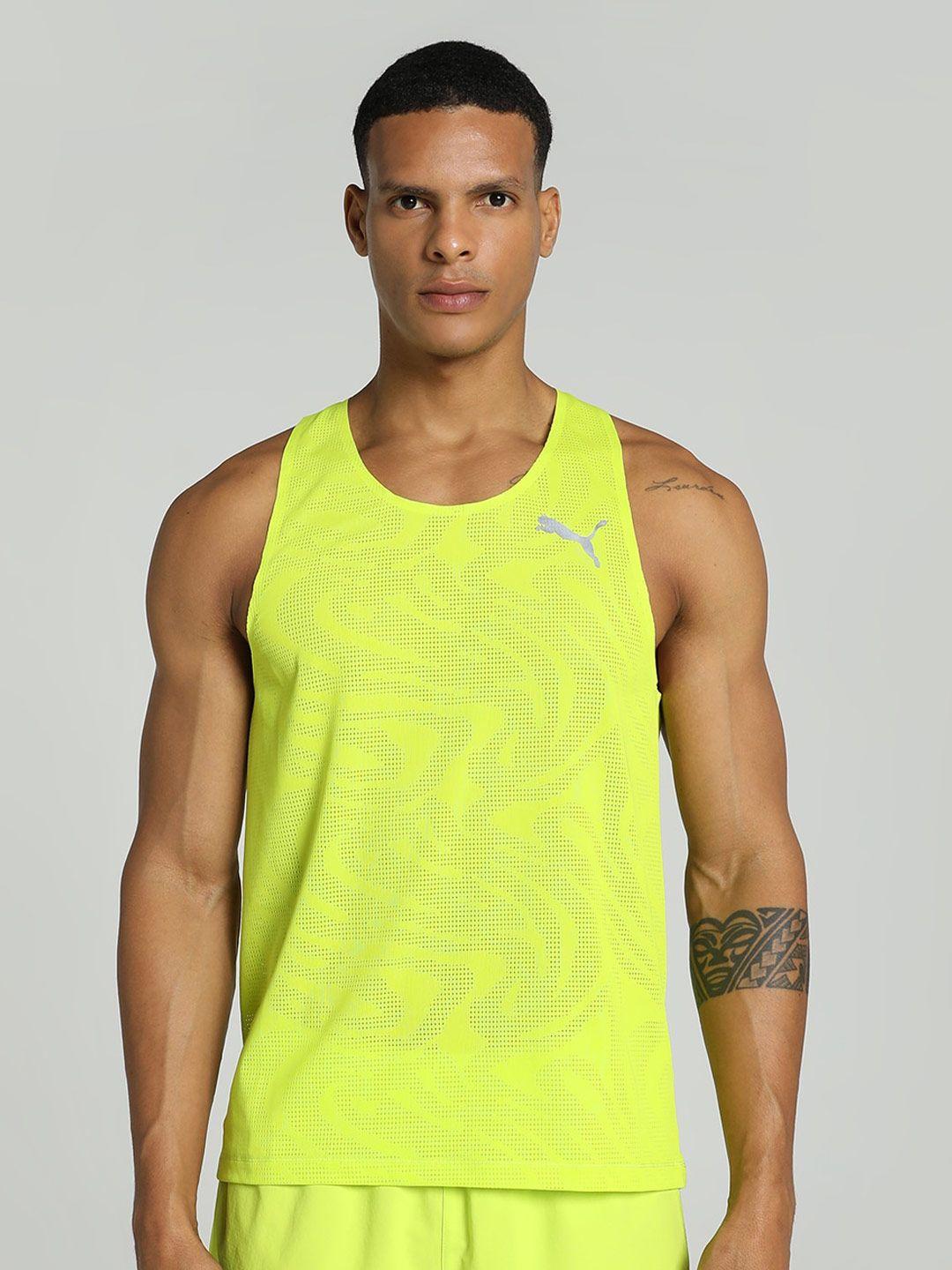 puma run ultraspun printed running singlet tank tshirt