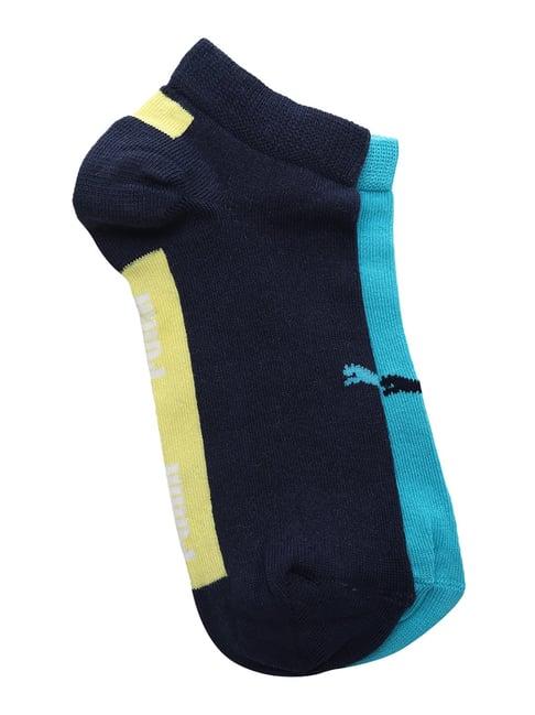 puma sky blue & navy socks - pack of 2