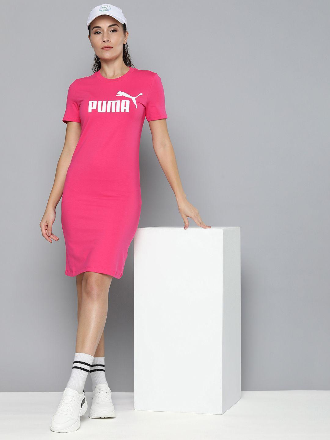puma slim fit brand logo printed t-shirt dress