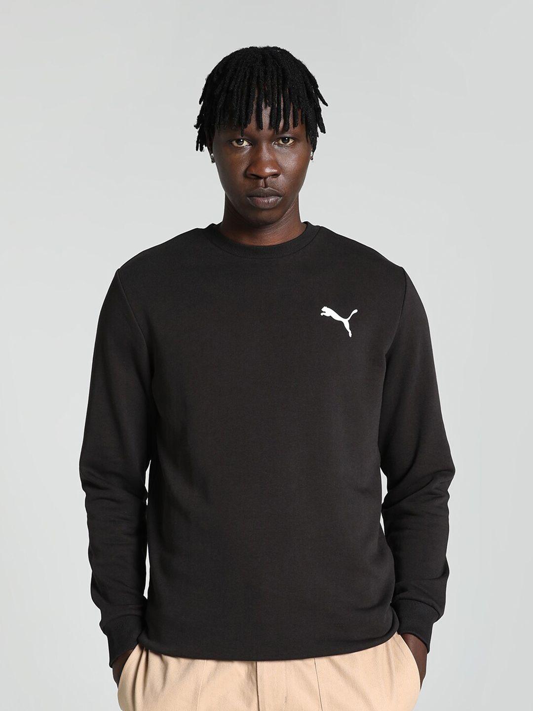 puma small logo tr crew-neck cotton pullover sweatshirt