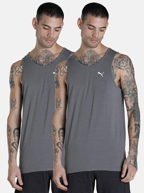 puma smoked pearl regular fit tank tee