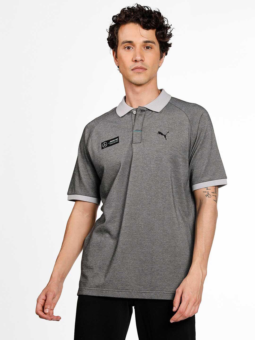puma solid polo collar cotton motorsport regular fit t-shirt