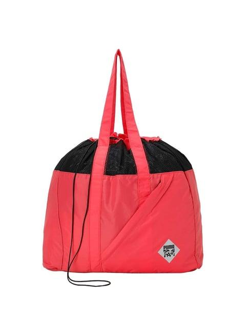 puma ss23 p.a.m. packable hibiscus textured medium tote handbag with pouch