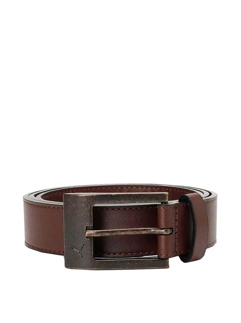 puma stylised chestnut brown waist belt for men