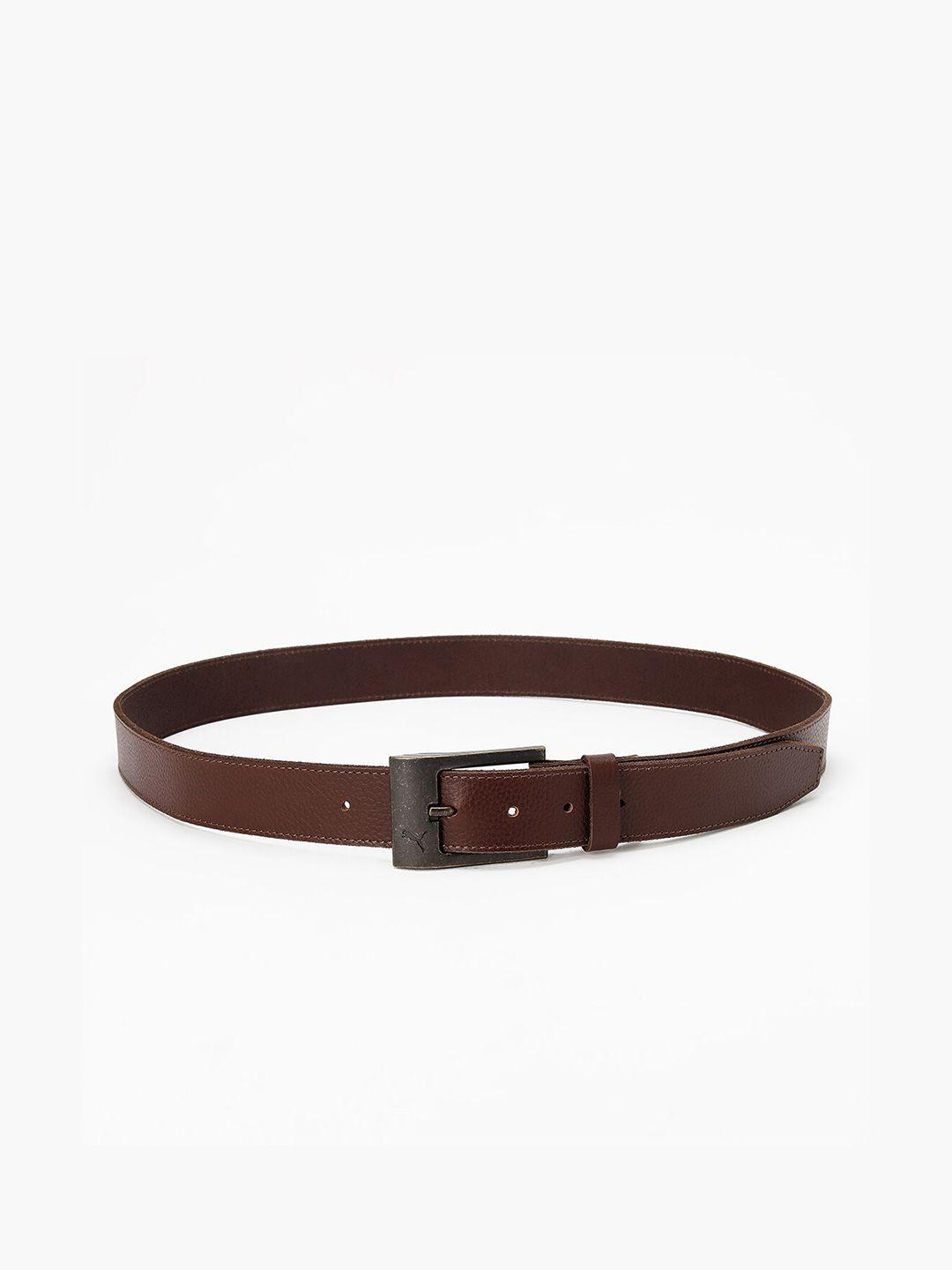 puma stylised textured genuine leather belt