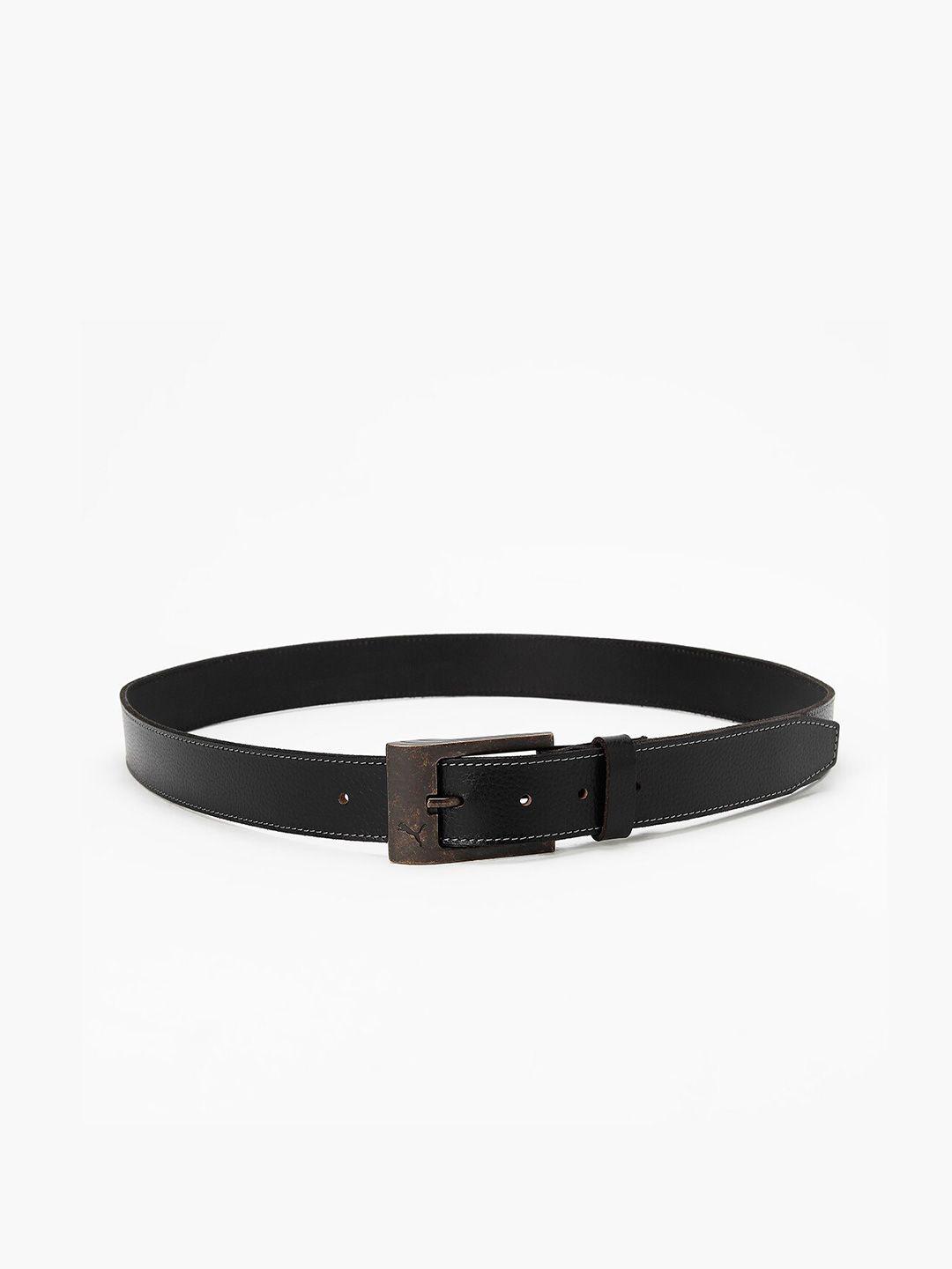 puma stylised textured genuine leather belt