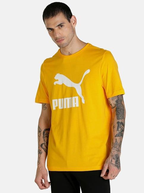 puma tangerine regular fit logo printed t-shirt