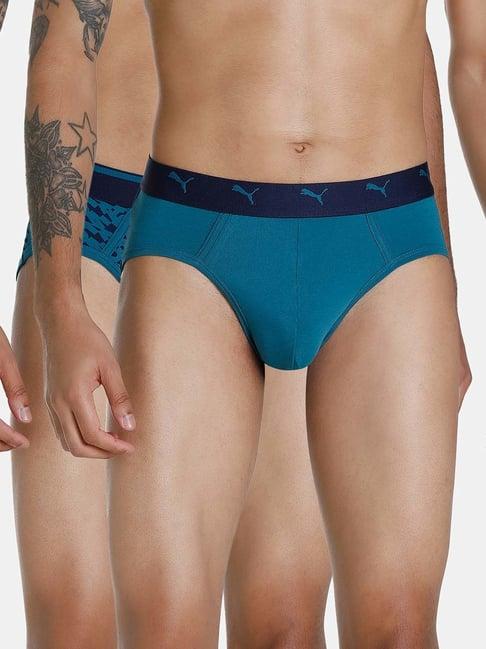 puma teal regular fit briefs - pack of 2