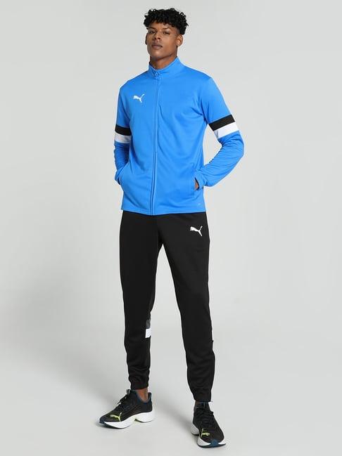 puma teamrise blue & black regular fit football tracksuit