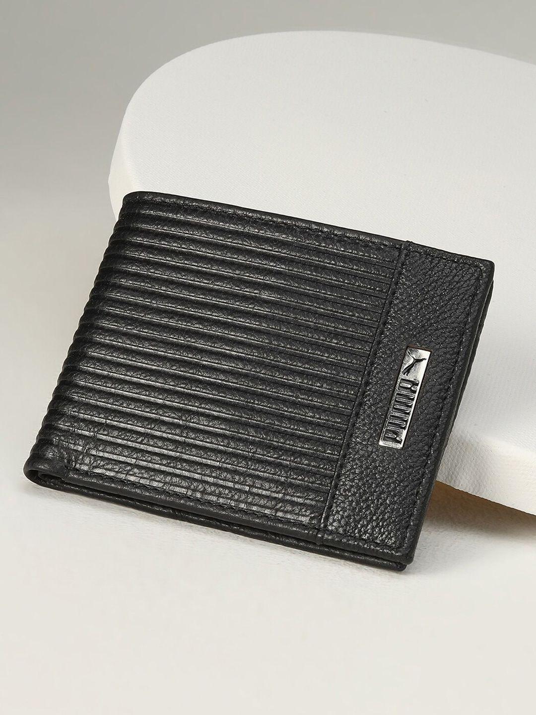 puma textured leather embossed wallet