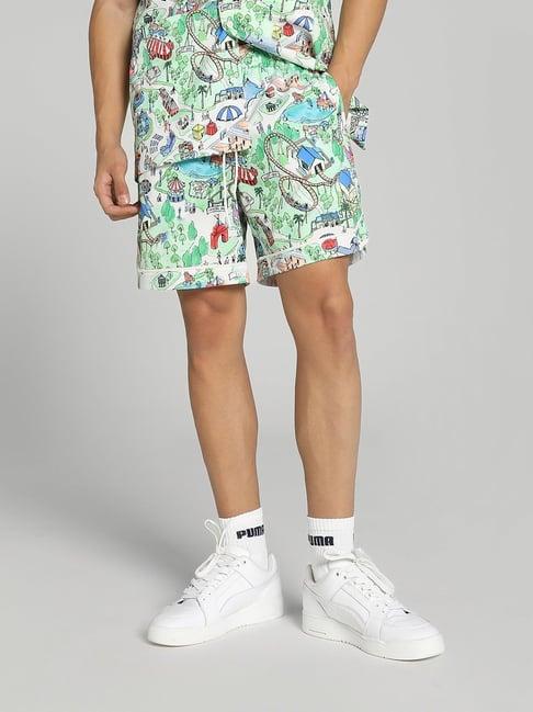 puma the fairgrounds multicolored regular fit printed sports shorts