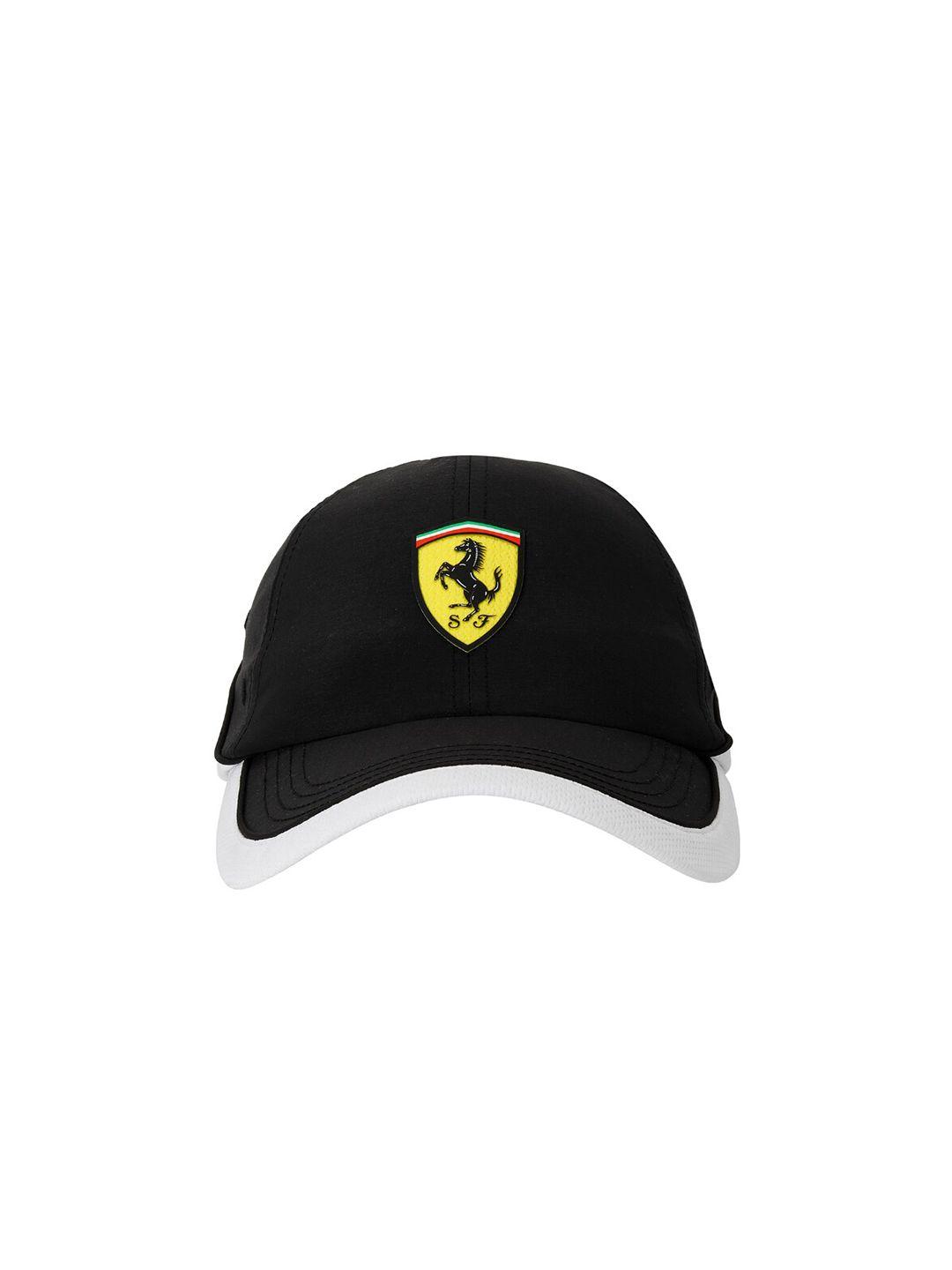 puma unisex black & white scuderia ferrari embroidered baseball cap