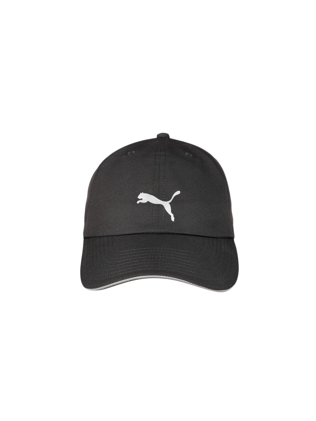 puma unisex black brand logo printed running baseball cap