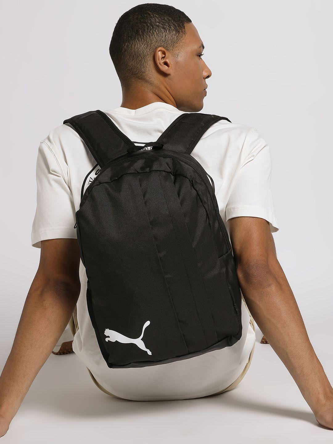puma unisex black brand logo printed teamgoal 23 backpack