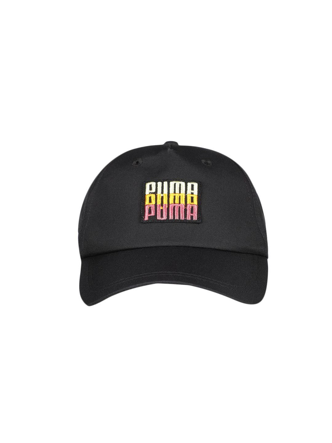 puma unisex black embroidered snapback cap