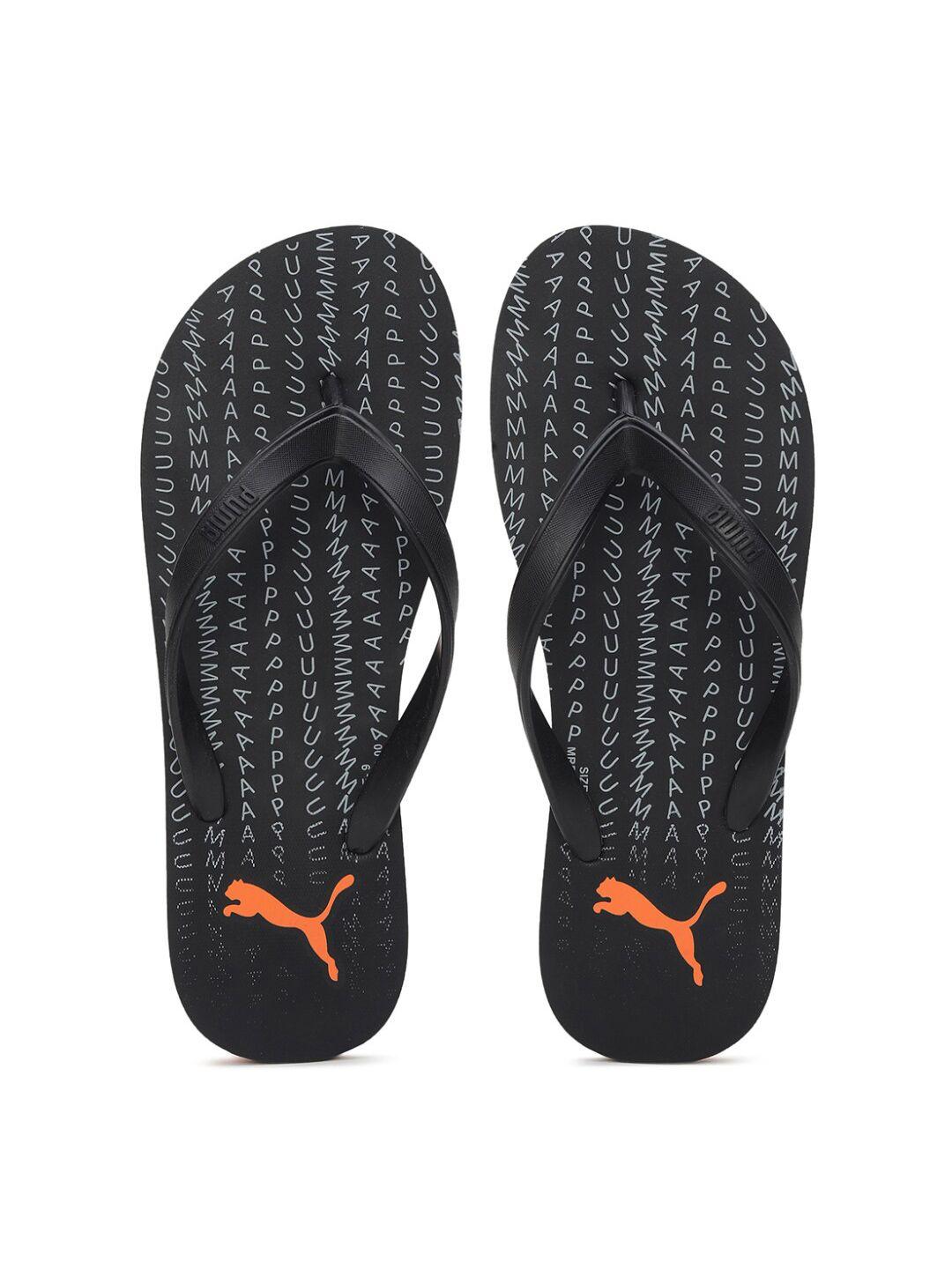 puma unisex black flip flops