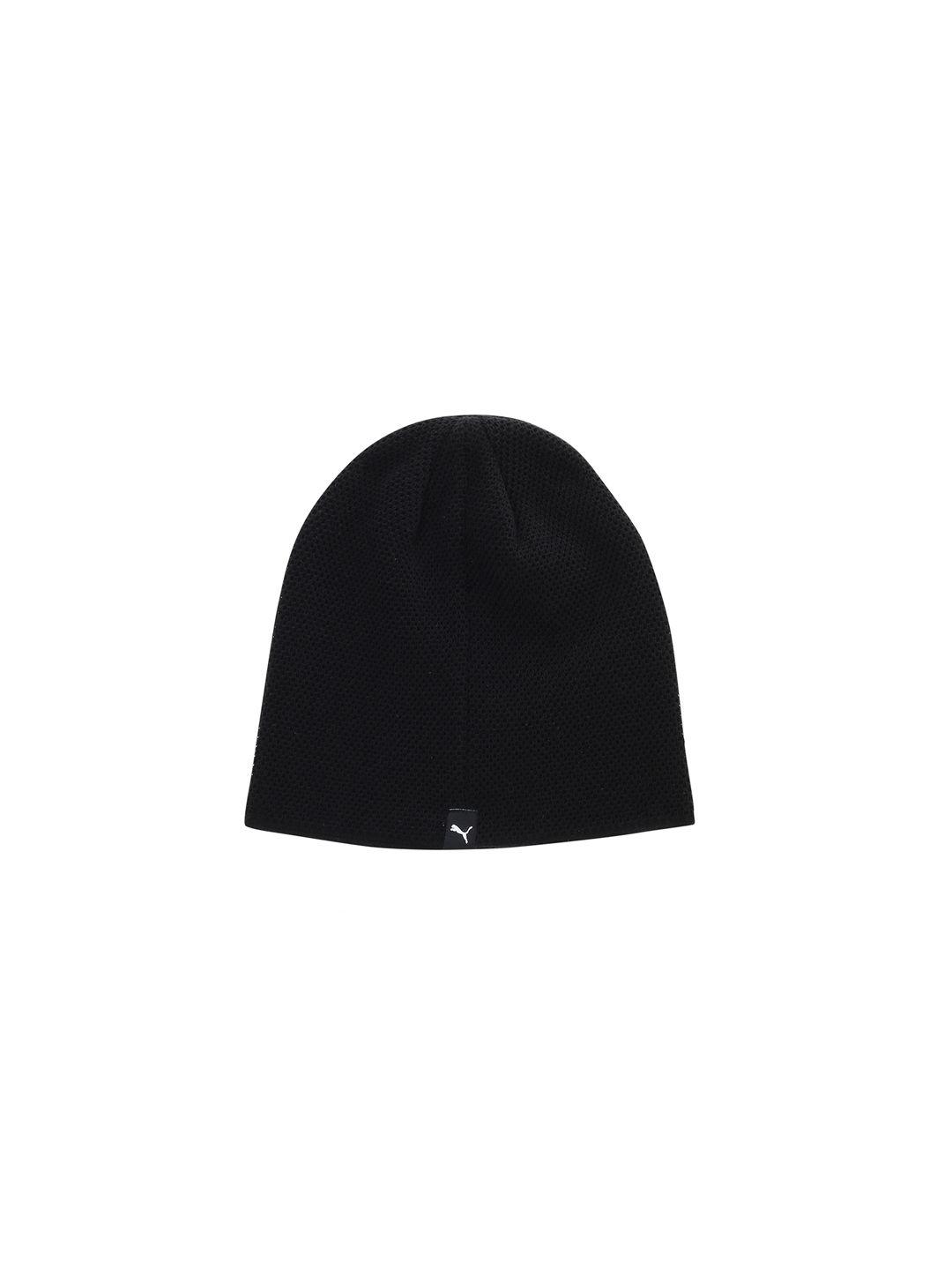 puma unisex black solid beanie