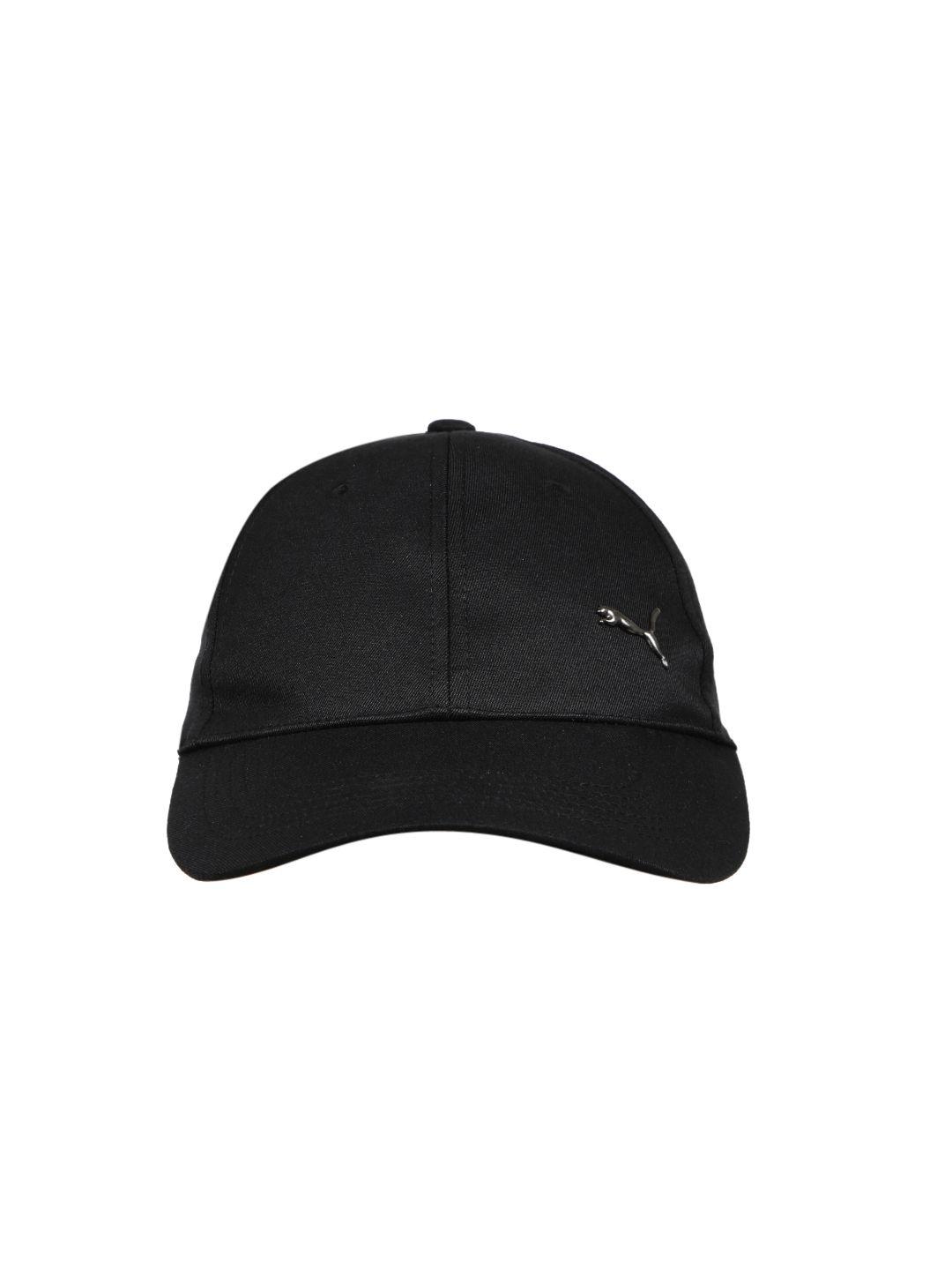 puma unisex black solid metal cat baseball cap
