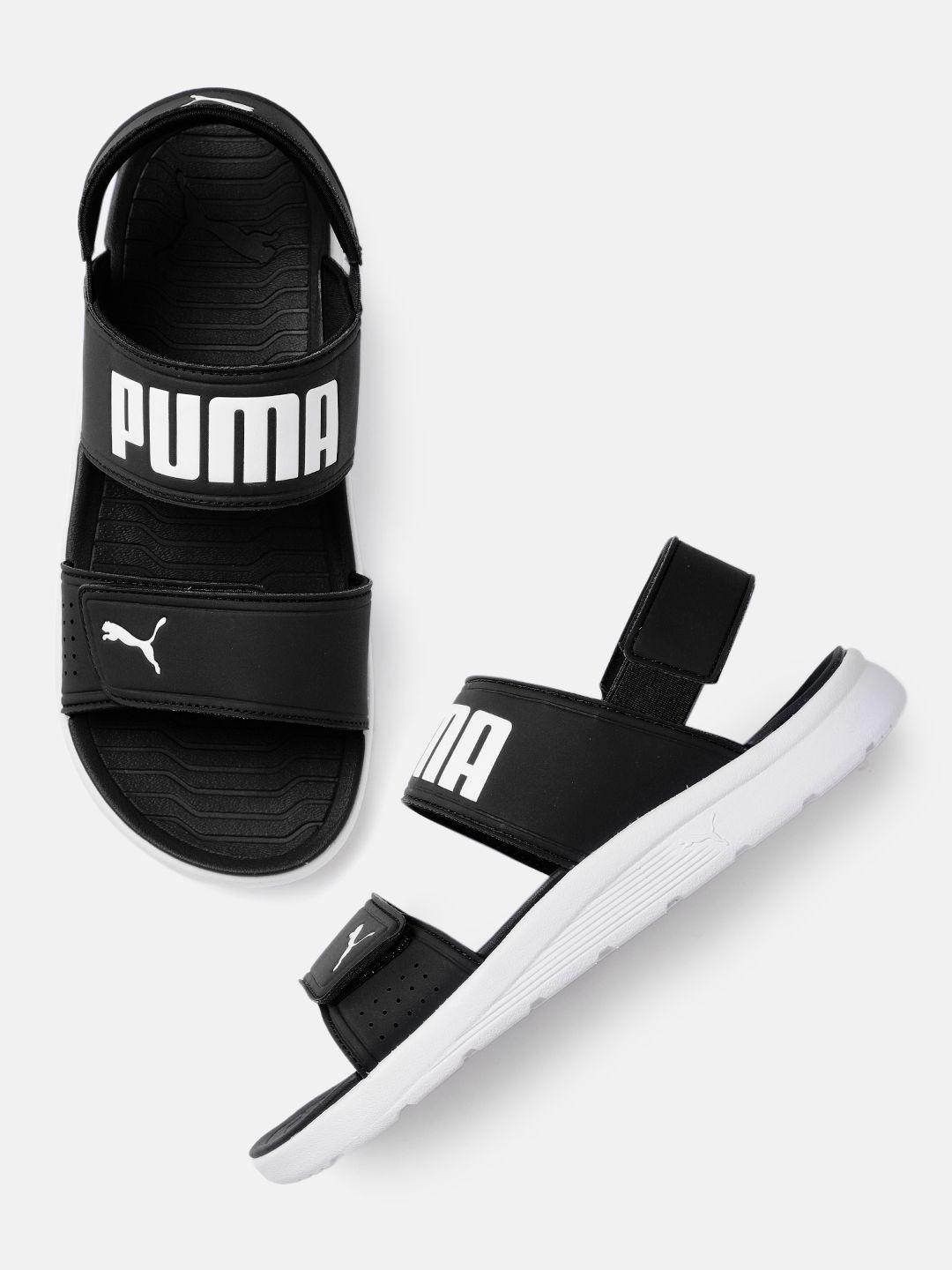 puma unisex black solid sports sandals