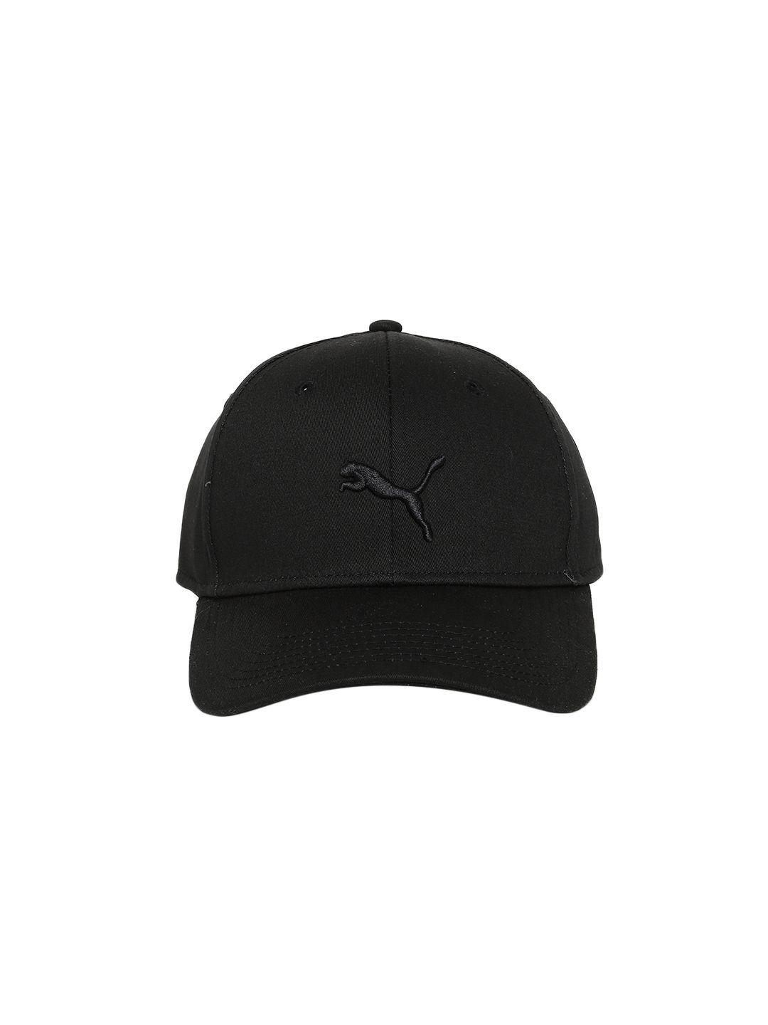 puma unisex black solid stretchfit bb cat baseball cap