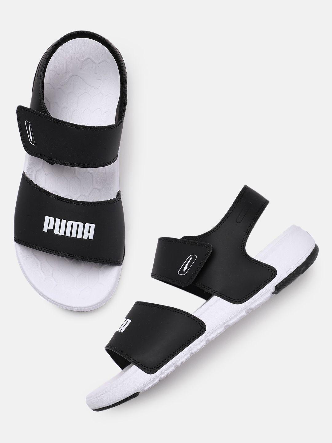 puma unisex brand logo embossed softride pure comfort sandals
