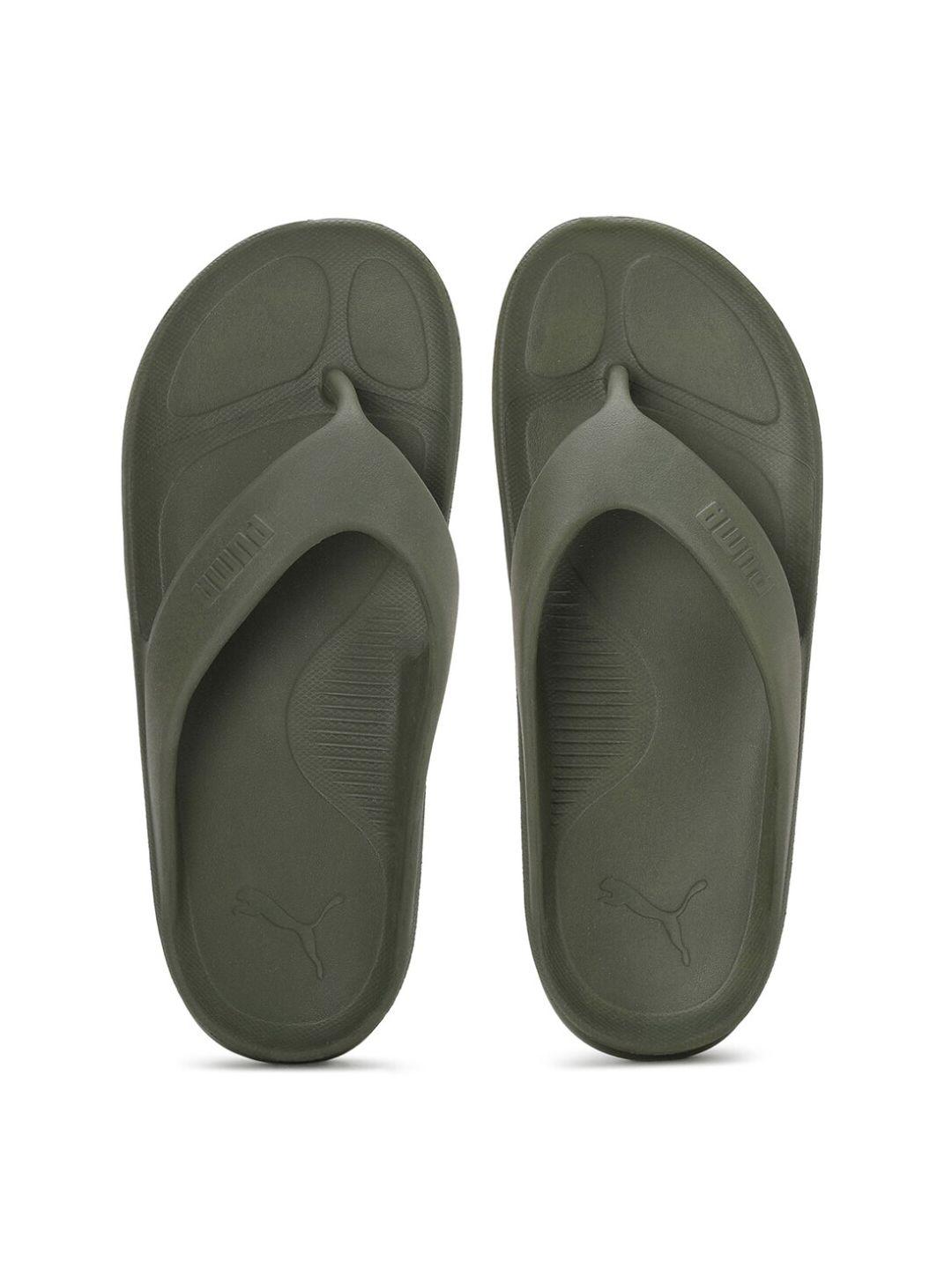 puma unisex green slip-on flip-flops