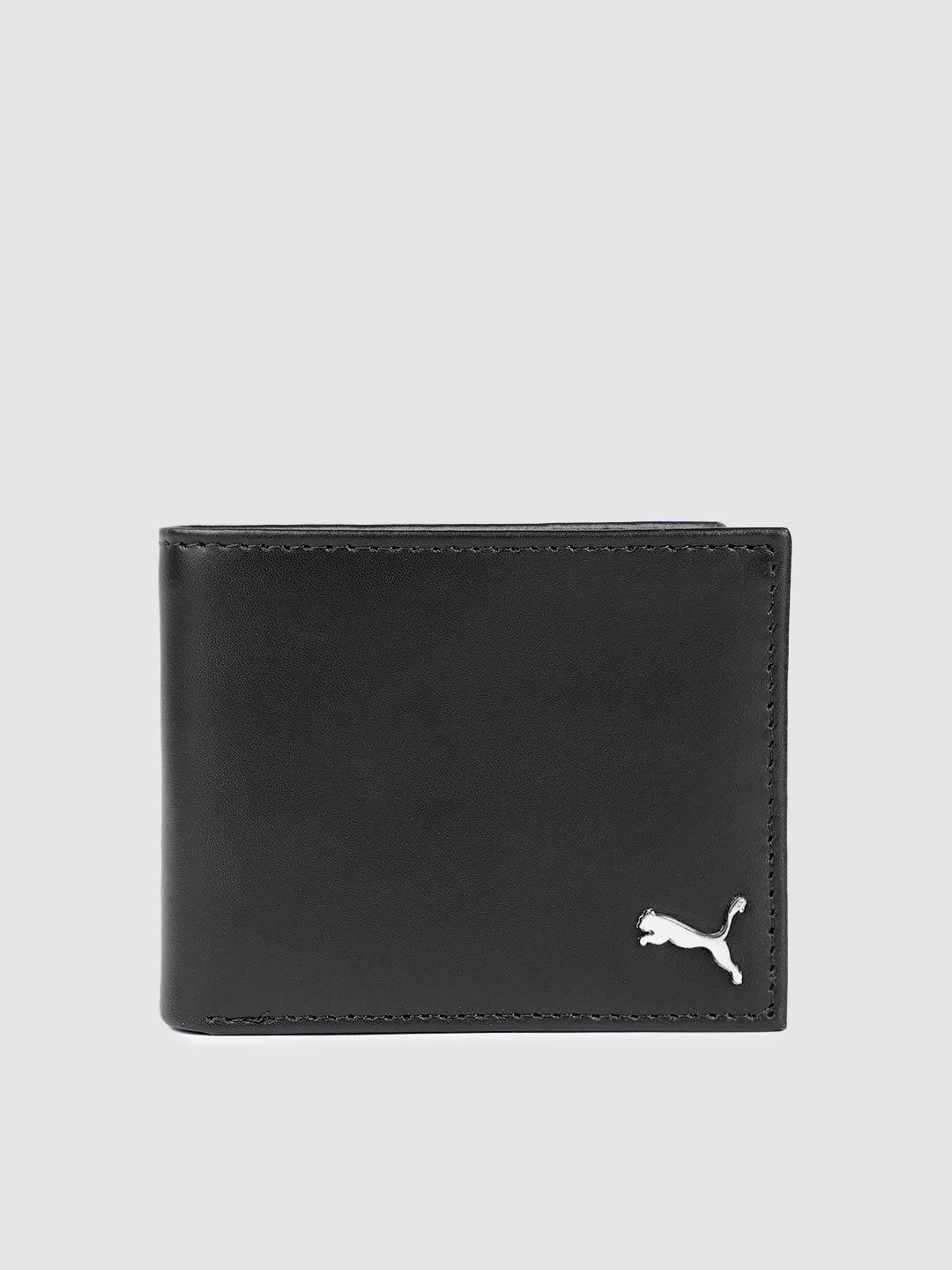 puma unisex leather two fold wallet