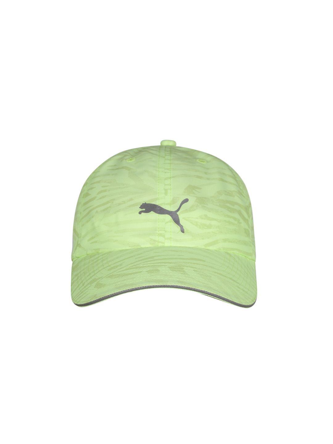 puma unisex lime green printed snapback cap