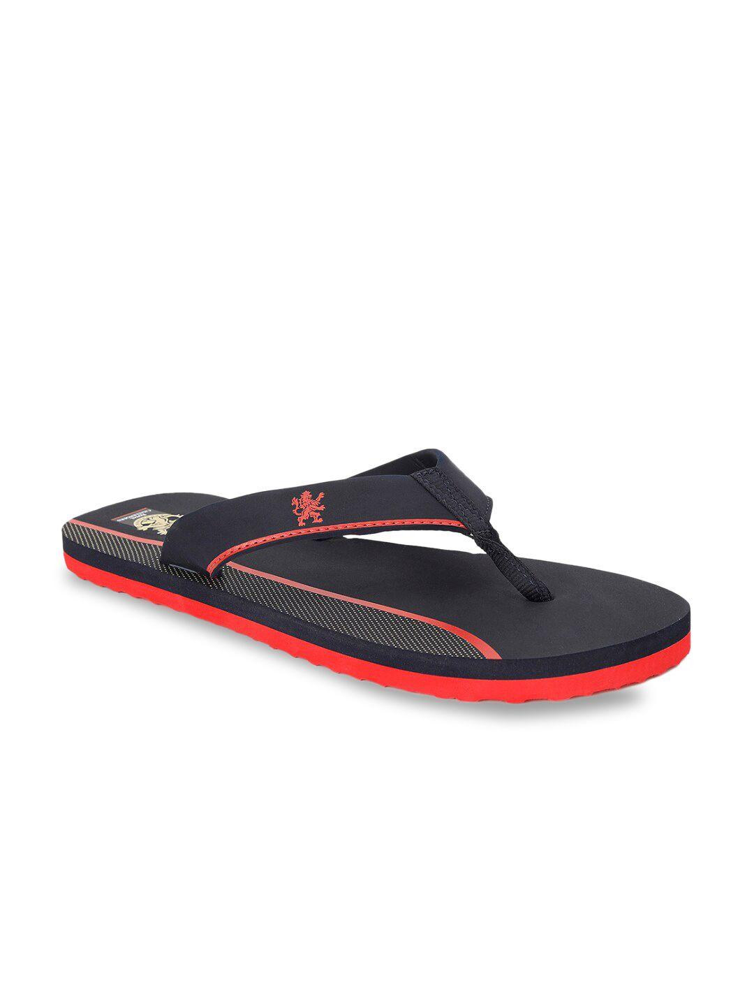 puma unisex navy blue & red rcb idp printed thong flip-flops